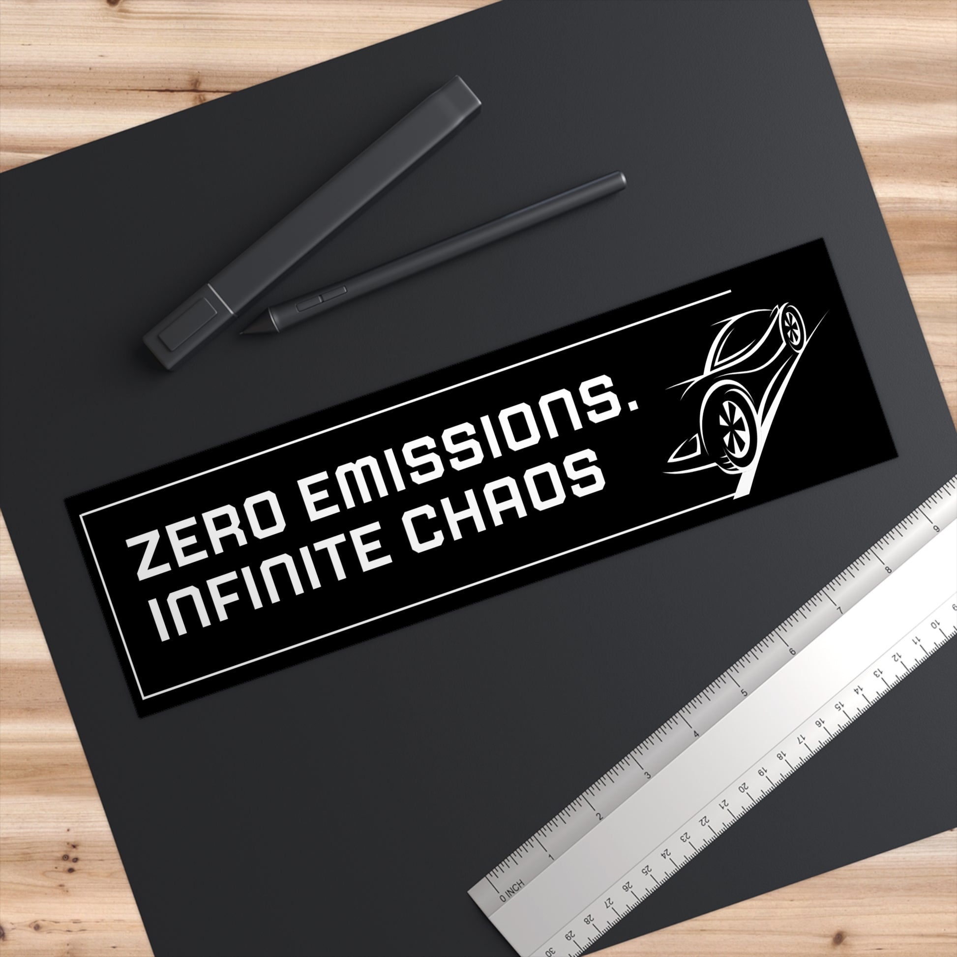Zero Emissions Bumper Sticker, Car Decal, Eco-Friendly Auto Sticker, Funny Vehicle Sign, Gift for Eco-Conscious Drivers