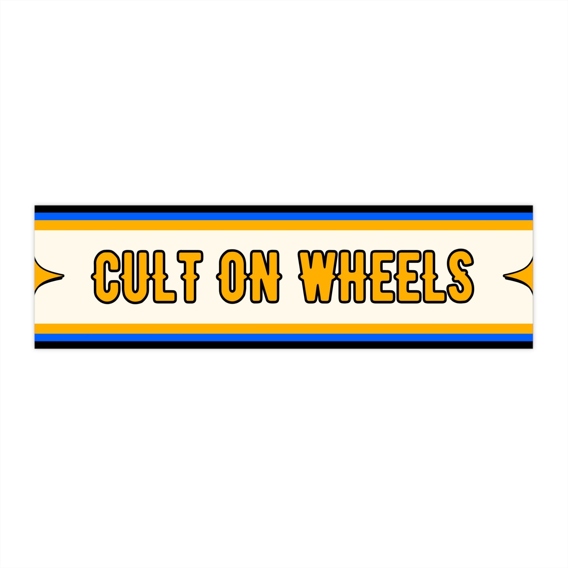 Cult on Wheels Bumper Stickers | Fun Car Decor, Road Trip Accessories, Automotive Gifts, Travel Enthusiast Stickers, Vintage Vibe